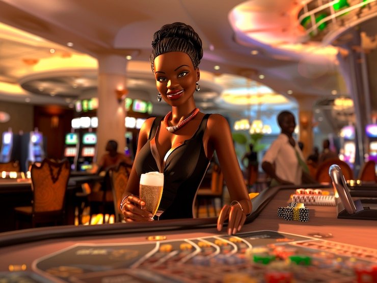 Tampilan studio dealer langsung Lucky Twins di jalurtogel dengan two-card display dan betting options